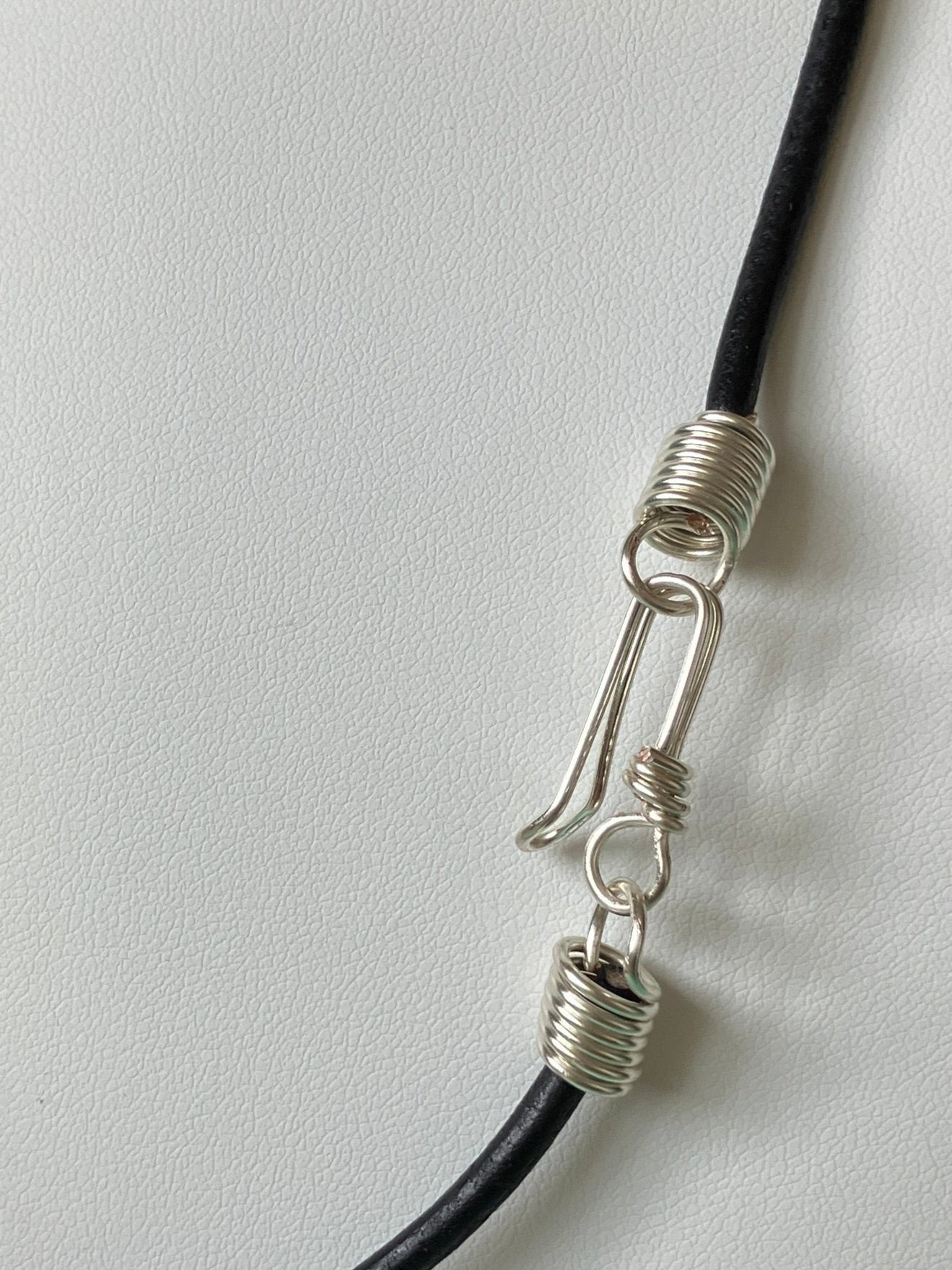 Wire-Wrapped Brazilian Agate on Leather Cord