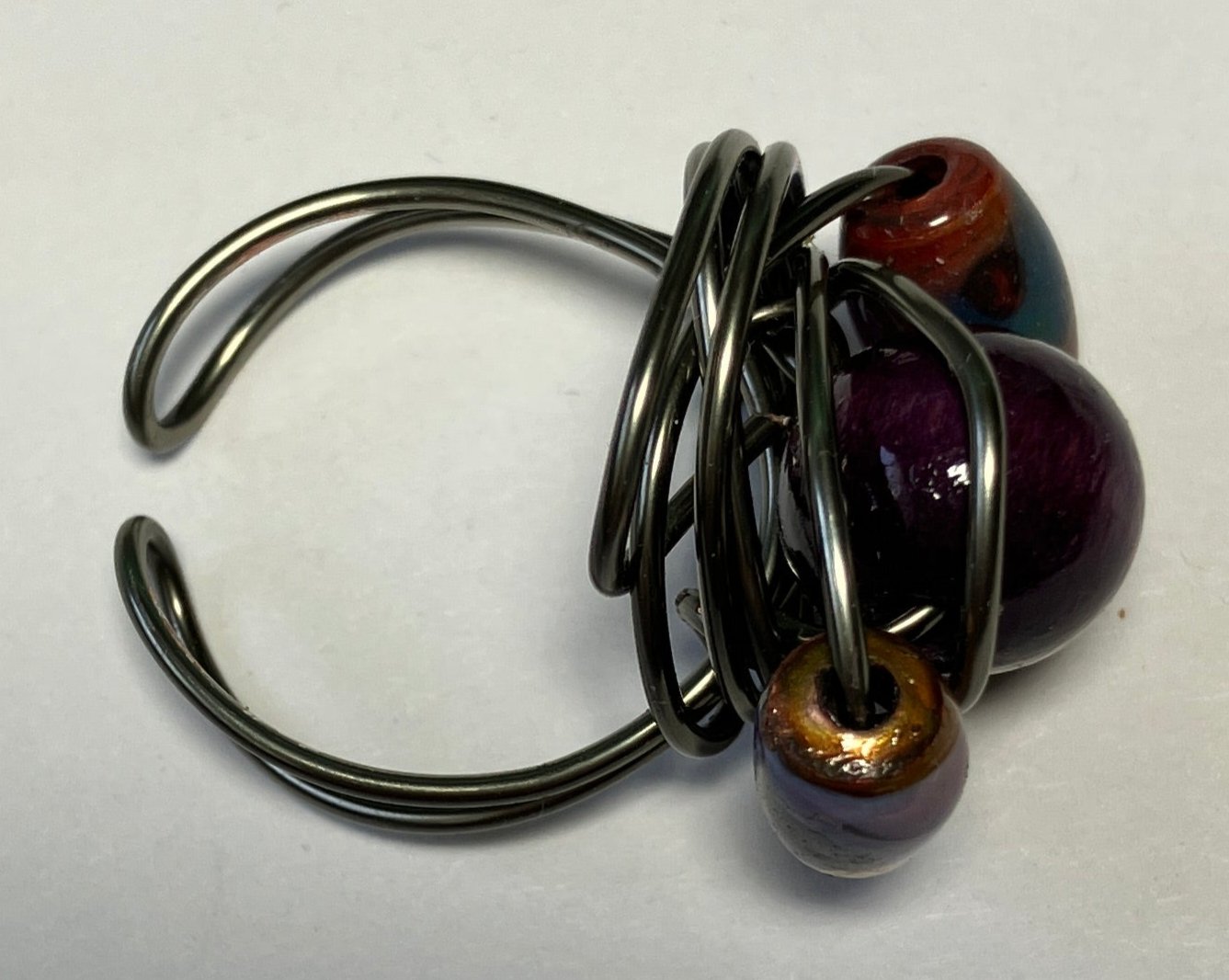Purple Triple Bead Ring
