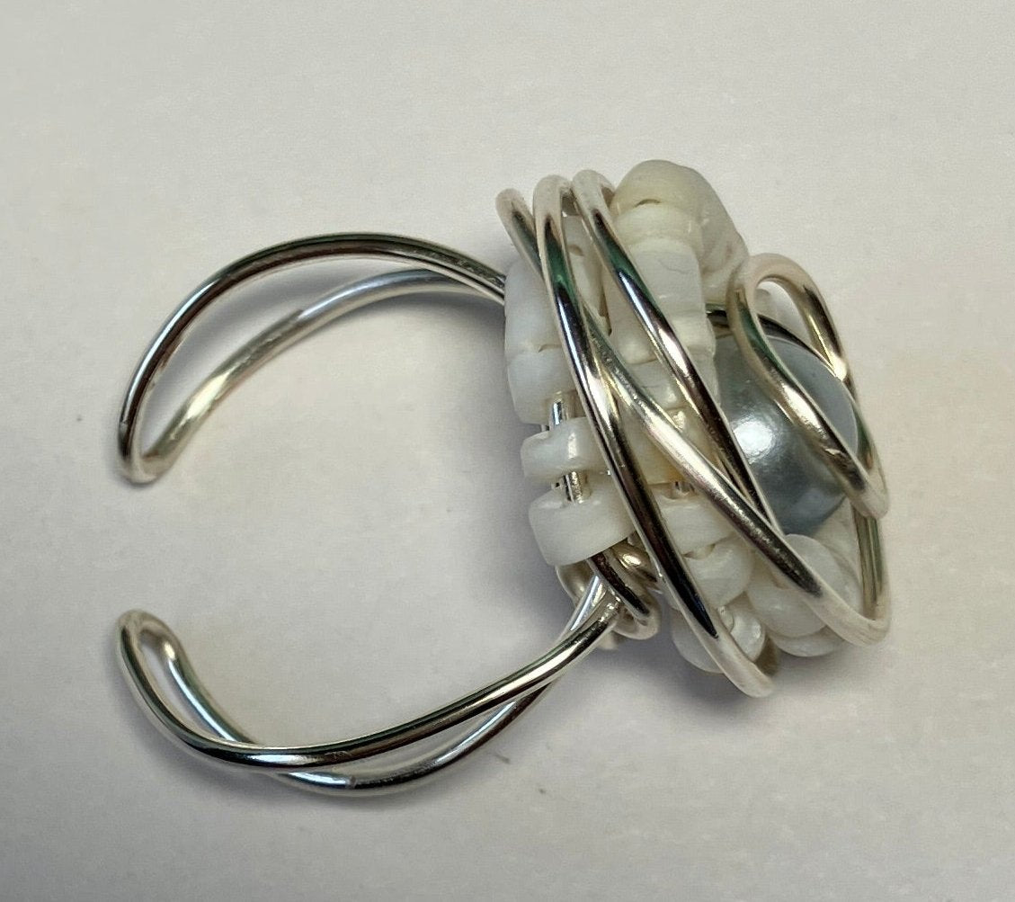Light Gray Faux Pearl with Shells