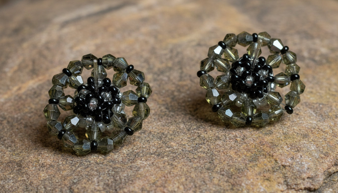 Midnight Pearl Bloom Earrings