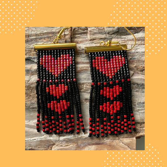 Double Hearts White and Red