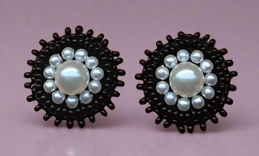 Midnight Elegance Beaded Earrings