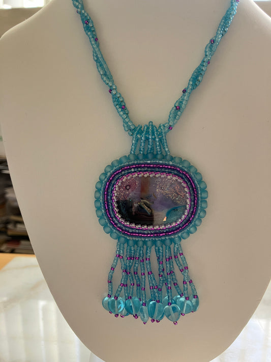 Sky Blue Hearts Necklace
