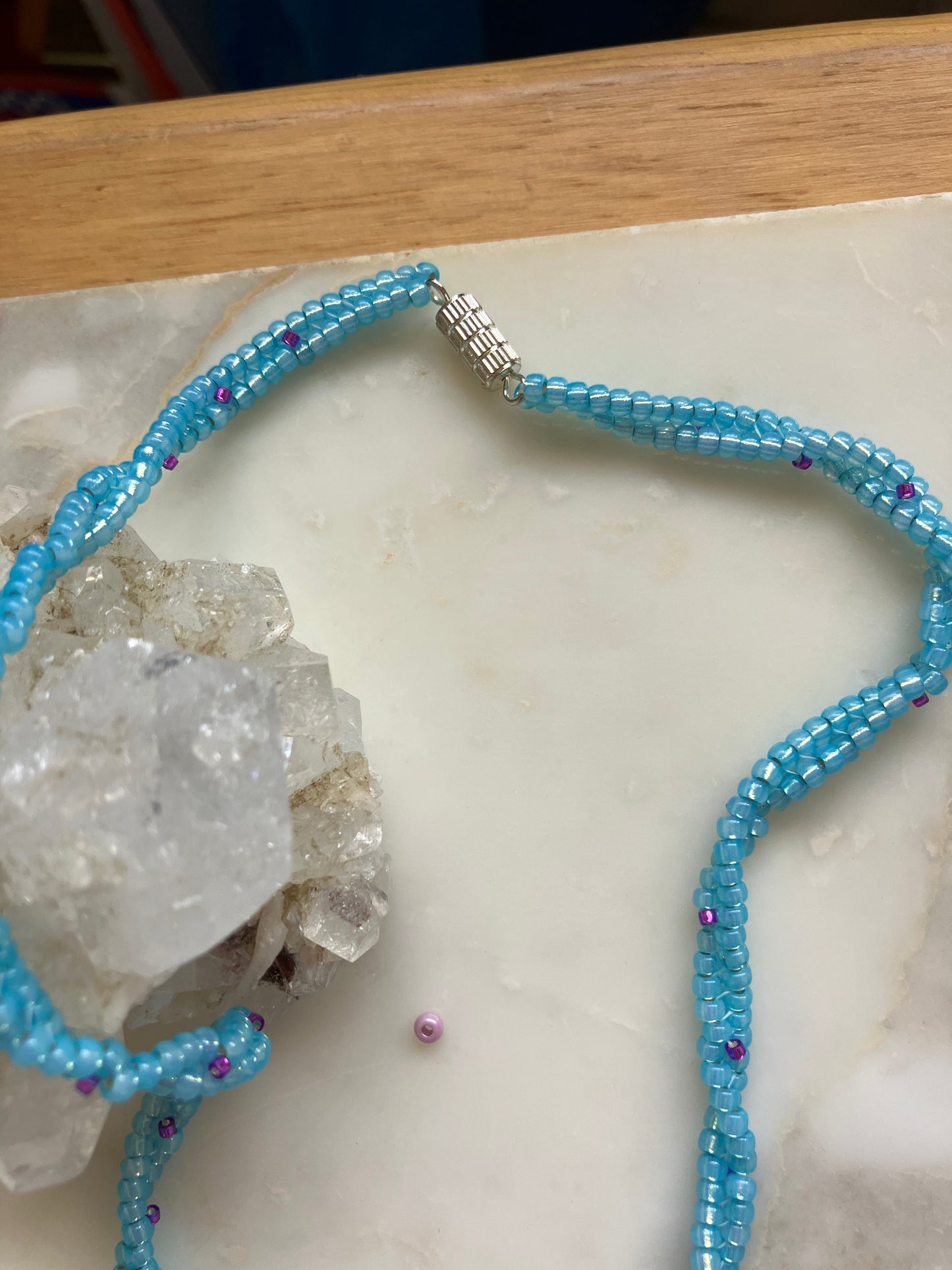Sky Blue Hearts Necklace