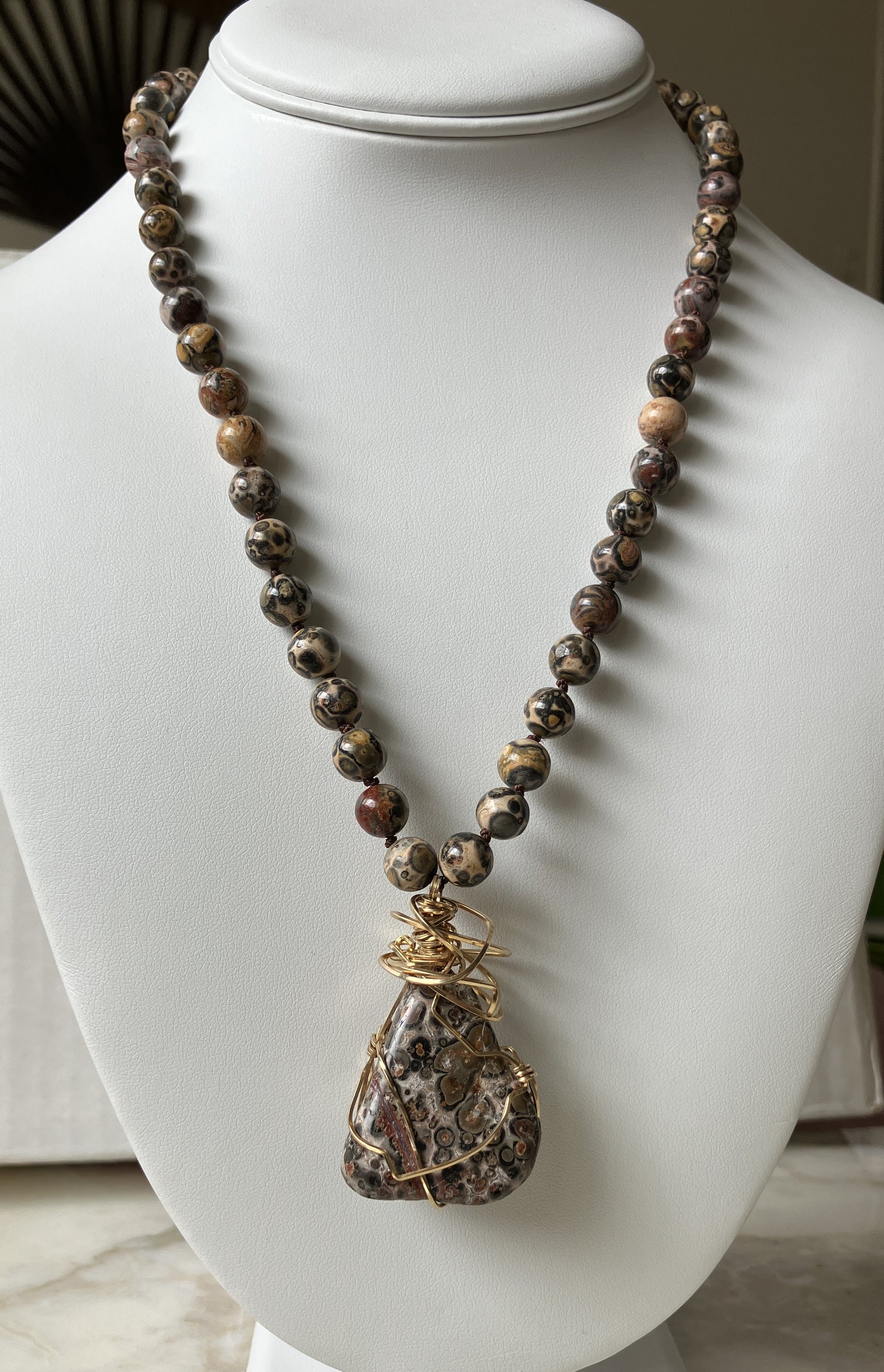 Leopard Skin Jasper Necklace and Pendant