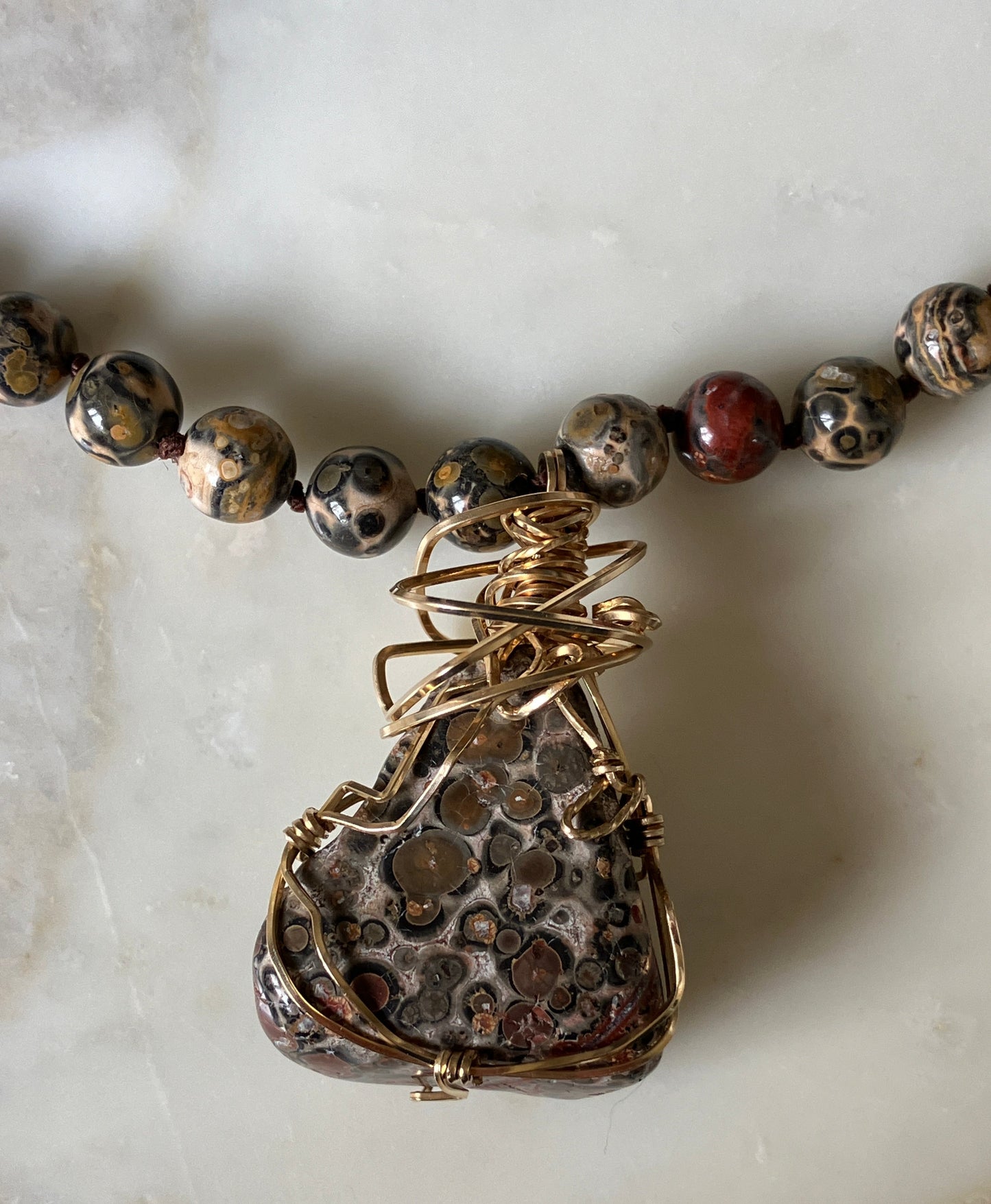 Leopard Skin Jasper Necklace and Pendant