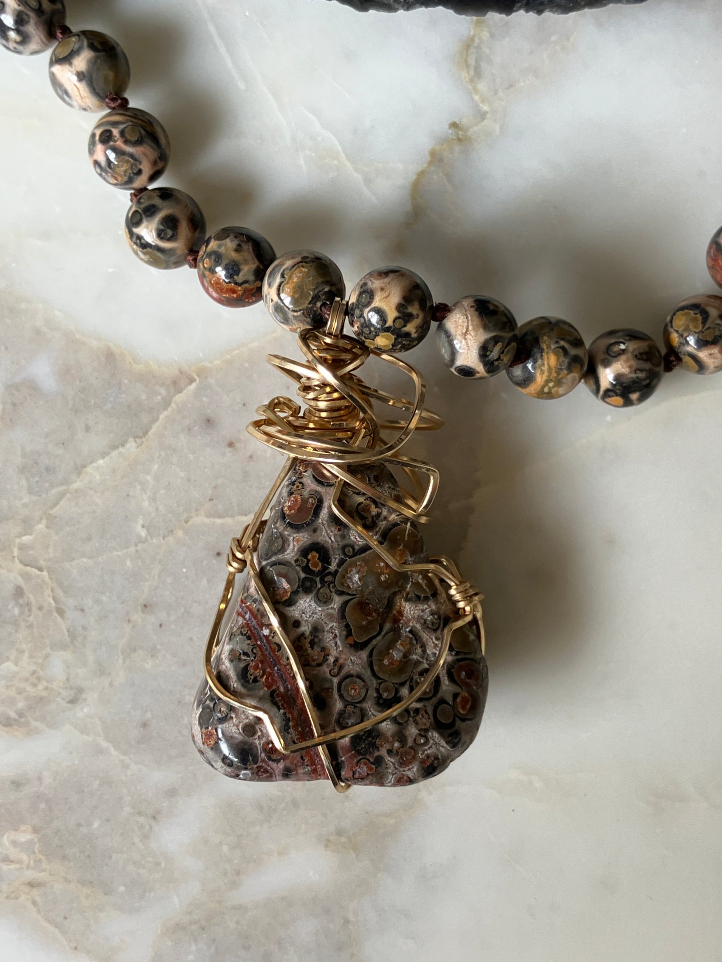 Leopard Skin Jasper Necklace and Pendant