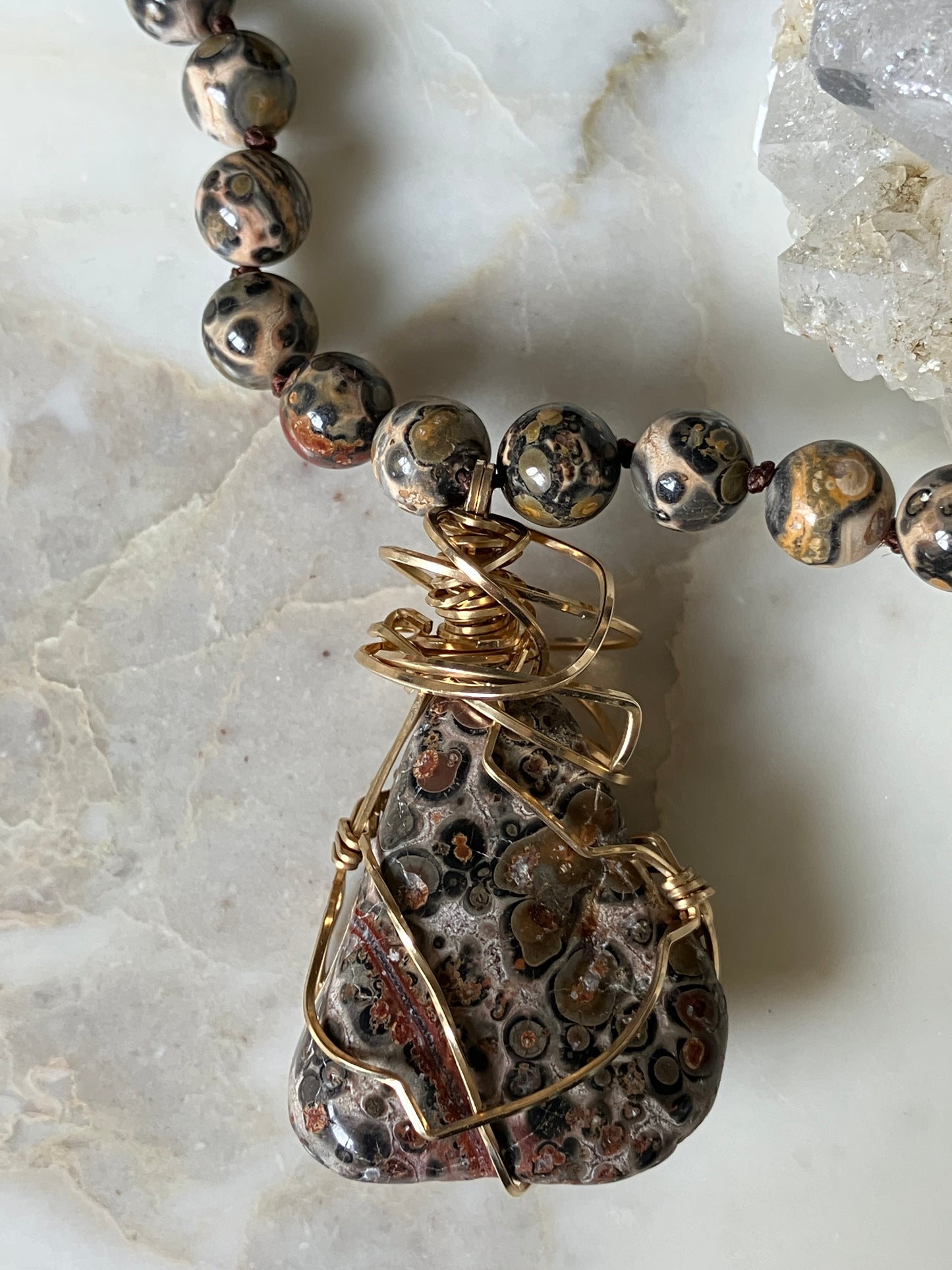 Leopard Skin Jasper Necklace and Pendant