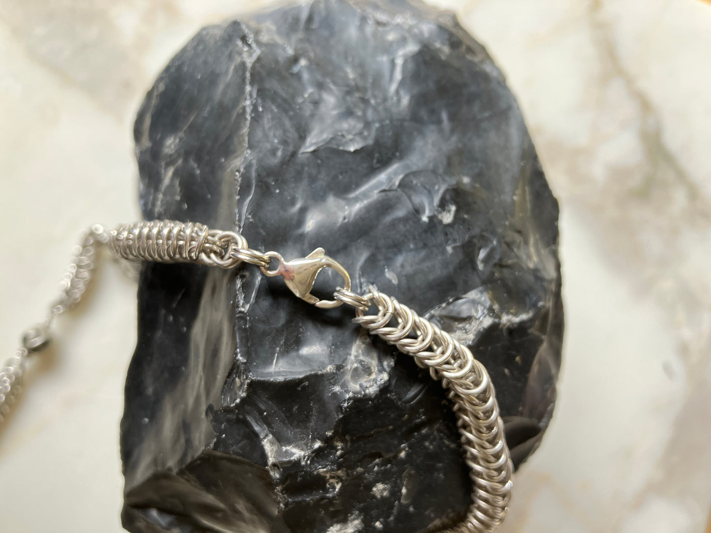 21" Sterling Silver and Dalmatian Jasper Necklace