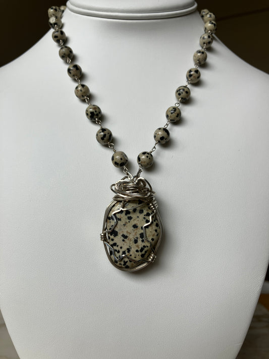 18" Dalmatian Jasper Necklace