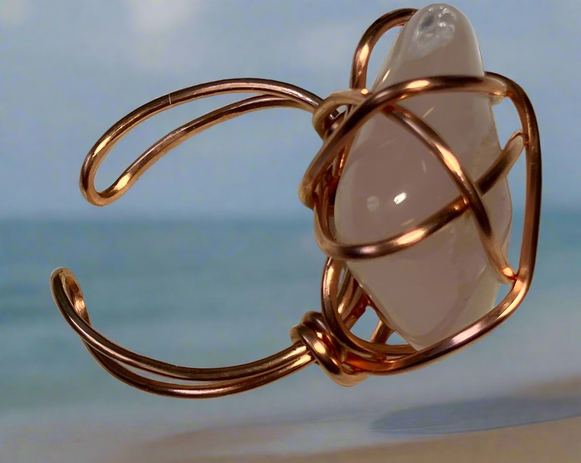 Wire Wrapped Rose Quartz Ring