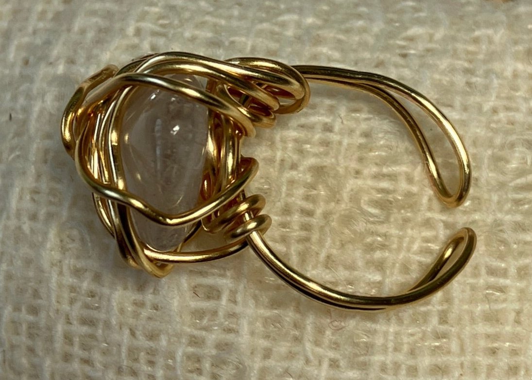 Quartz Gemstone Wire-Wrapped Ring