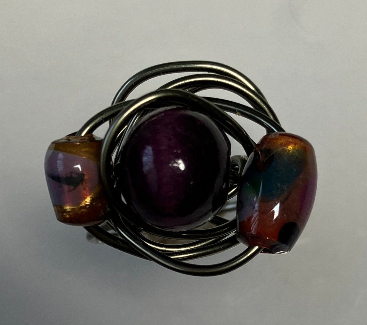 Purple Triple Bead Ring