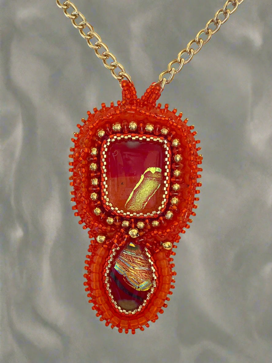 Ember Glow Beaded Necklace