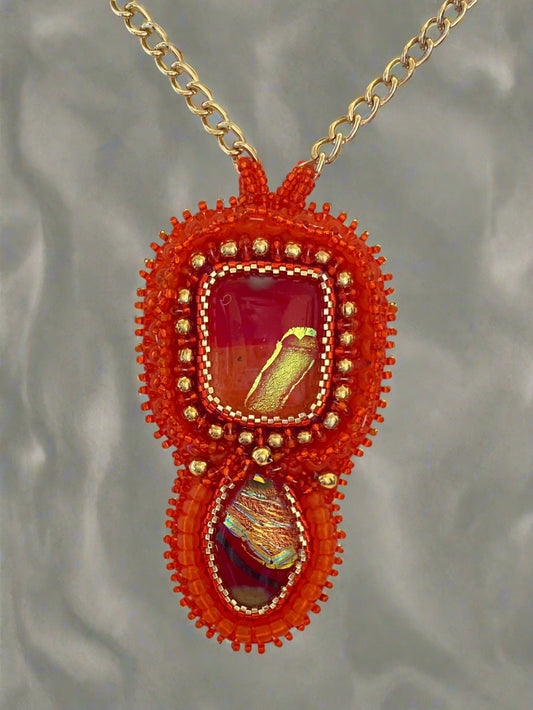 Ember Glow Beaded Necklace