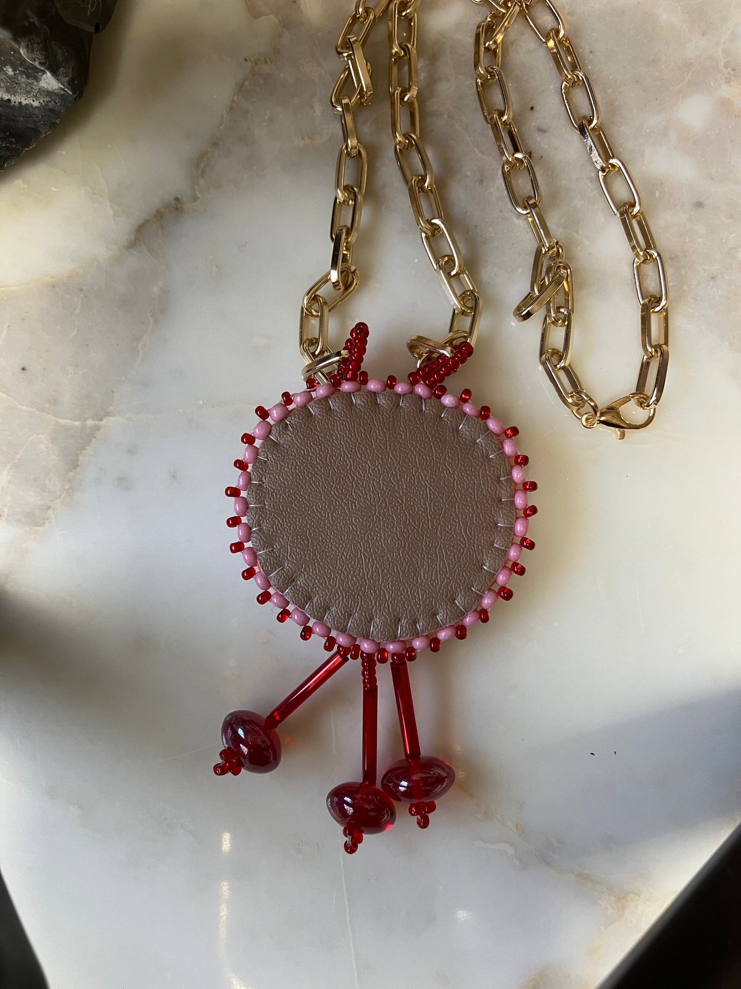 Ruby Radiance Beaded Necklace