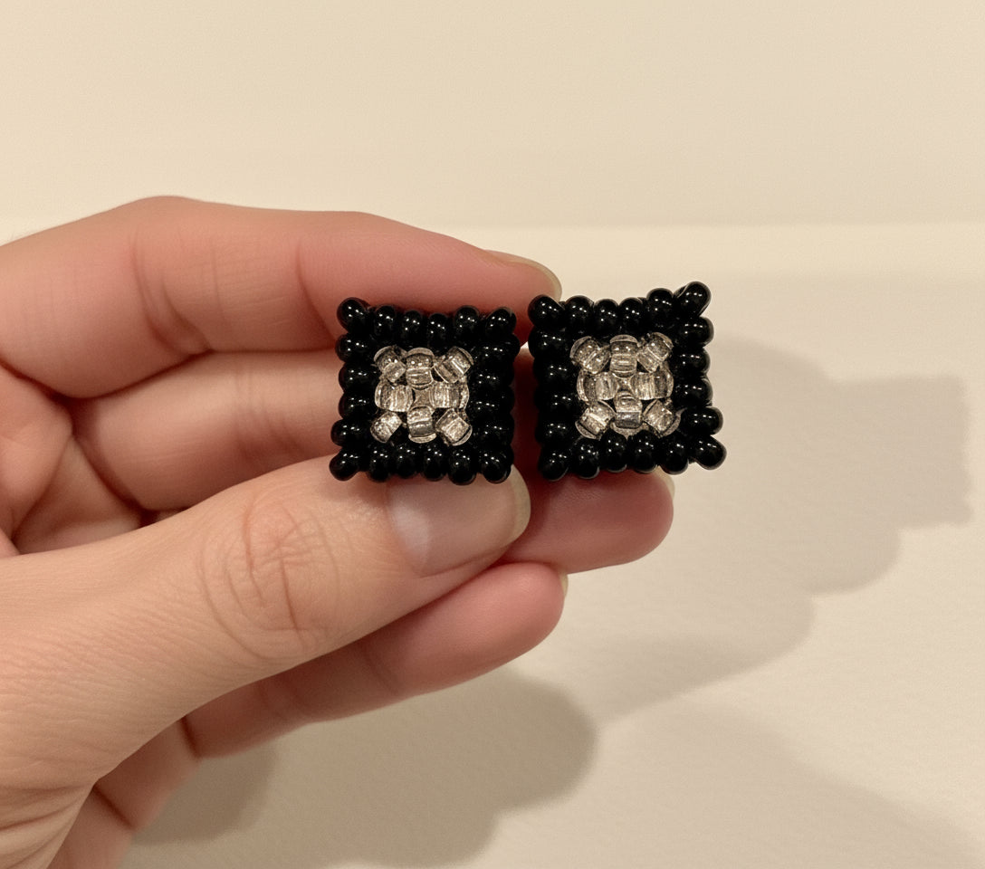 Emerald Twilight Beaded Earrings