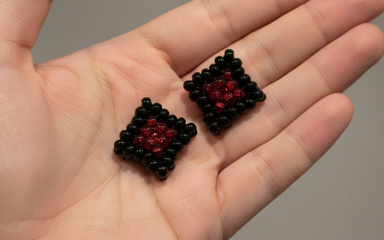 Emerald Twilight Beaded Earrings