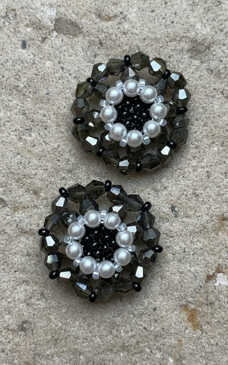 Midnight Pearl Bloom Earrings