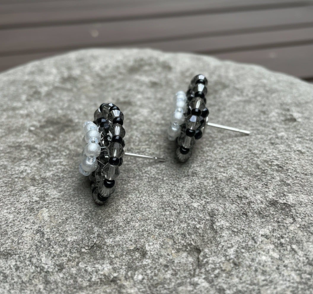 Midnight Pearl Bloom Earrings