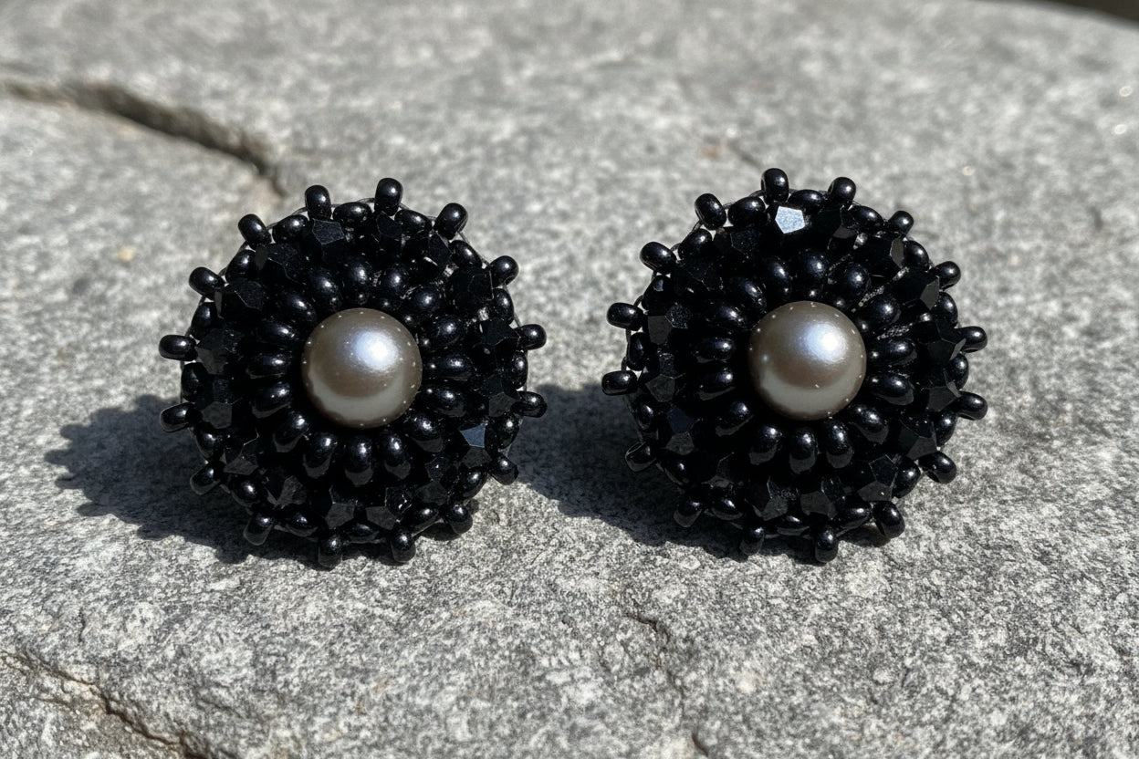 Pearl Eclipse Stud Earrings