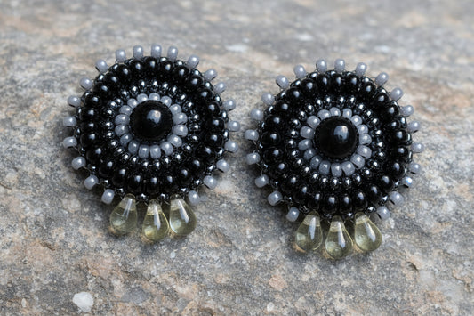 Obsidian Nightfall Stud Earrings