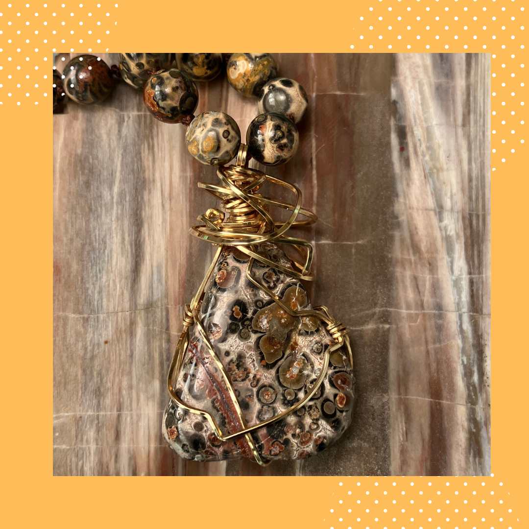 Leopard Skin Jasper Necklace and Pendant
