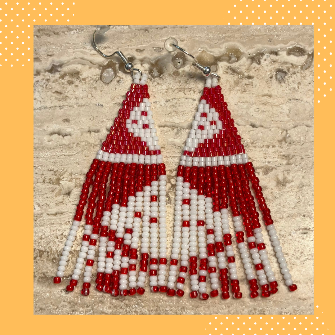 Black and White Fringe Earrings