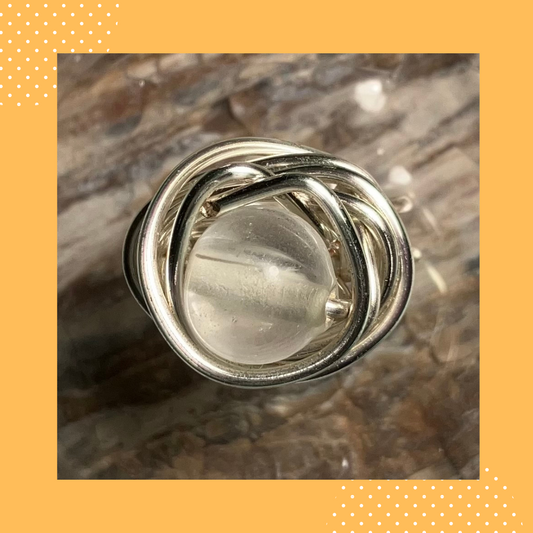 Crystal Glass Bead Ring
