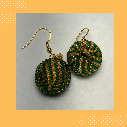 Green and Yellow Swirl Earrings